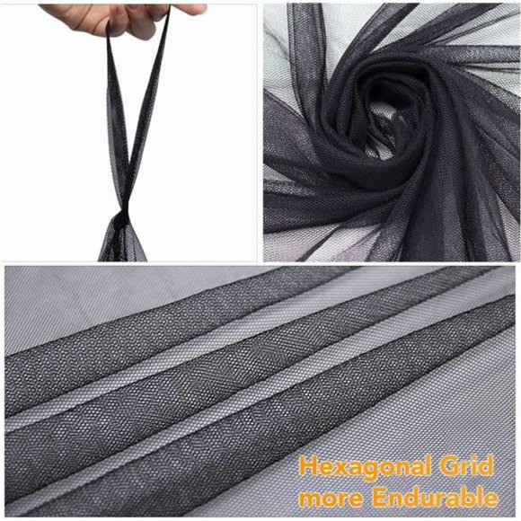 4 Corner Mosquito Net Black Canopy Bed Curtains for Full/Queen/King Size Bed - Picture 3 of 6